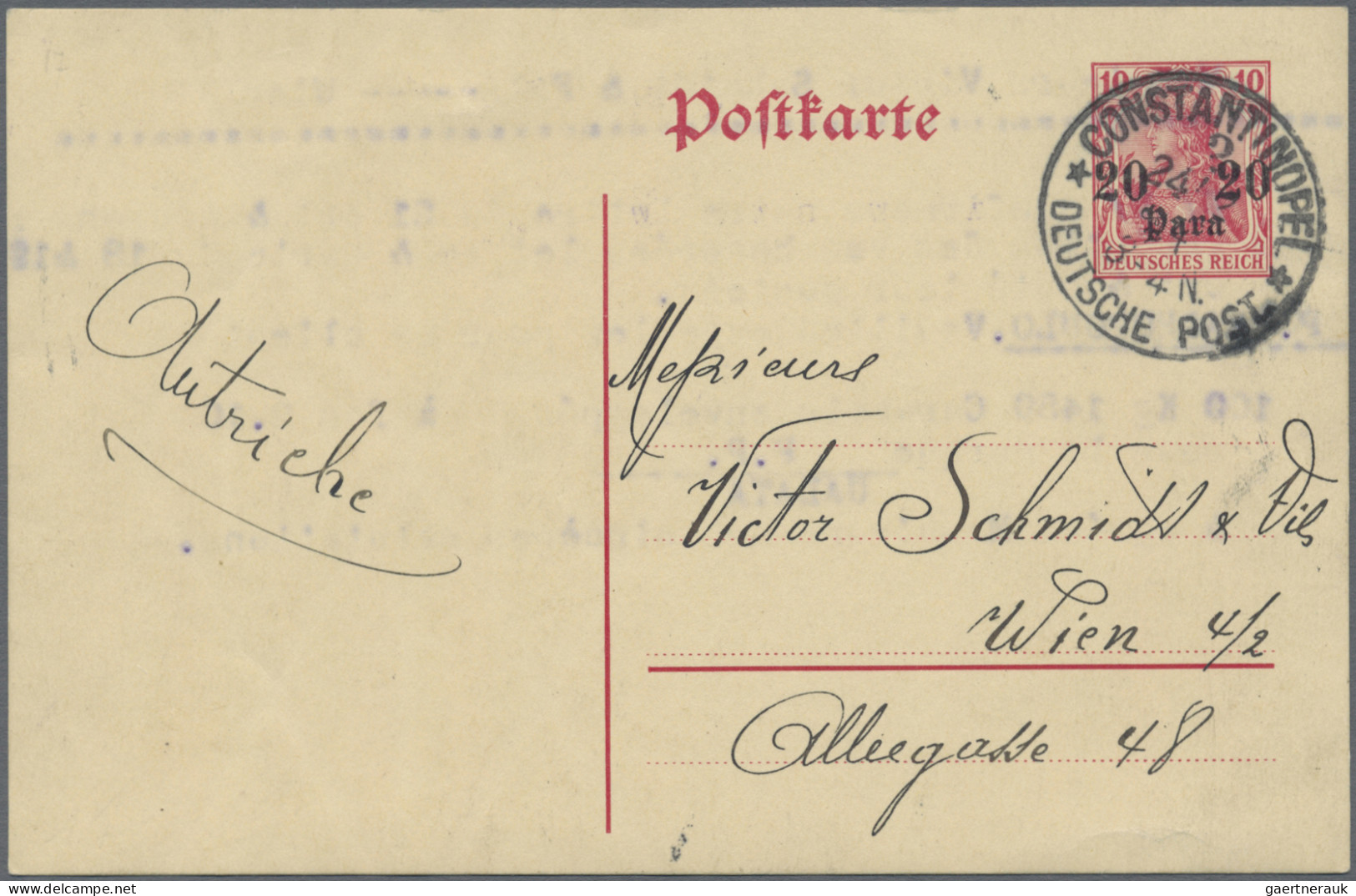 Deutsche Post In Der Türkei - Ganzsachen: 1897/1914, Saubere Partie Von 17 Gebra - Turchia (uffici)