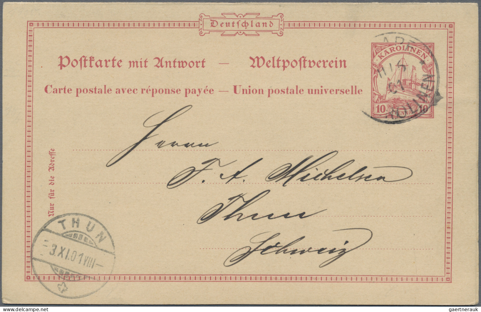 Deutsche Kolonien: 1899/1908, Südsee-Kolonien, Partie Von Sieben (meist Nach Eur - Autres & Non Classés
