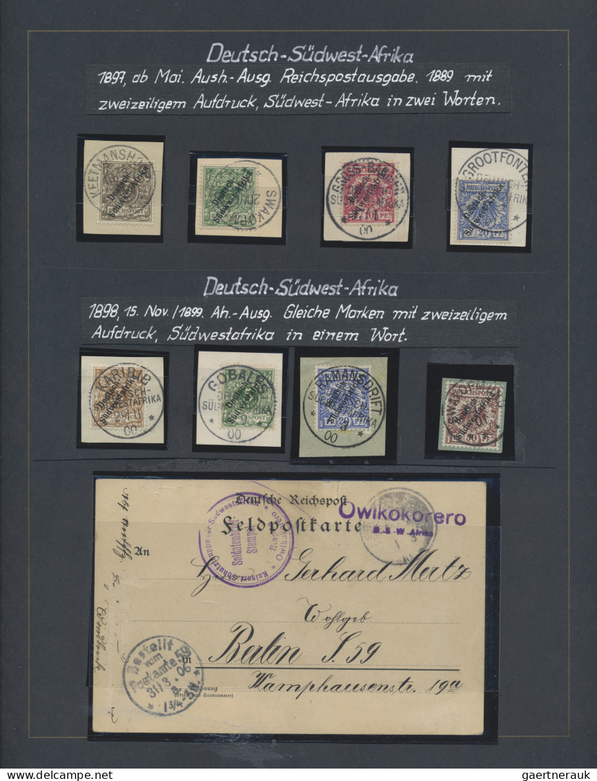 Deutsch-Südwestafrika: 1896/1915, Interessant Aufgemachte Sammlung Auf Selbstges - Africa Tedesca Del Sud-Ovest