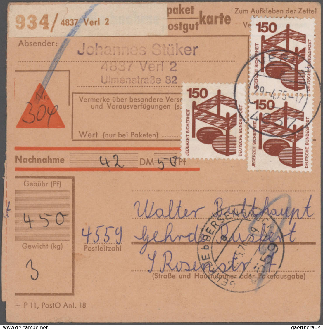 Bundesrepublik Deutschland: 1973/1983, vielseitige Partie von ca. 89 Briefen und