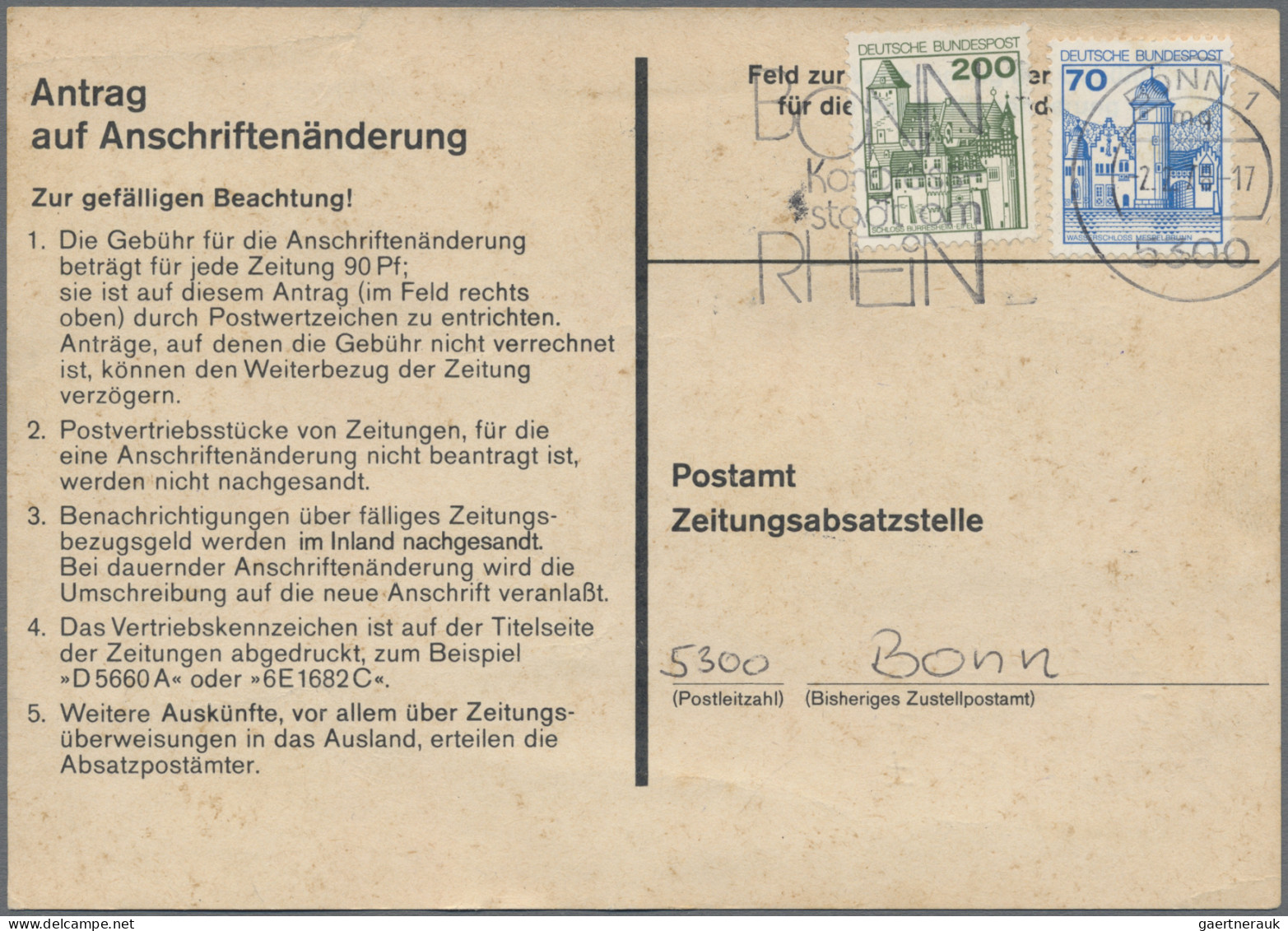 Bundesrepublik Deutschland: 1974/1978, Partie Von Ca. 80 Stück "Antrag Auf Ansch - Verzamelingen