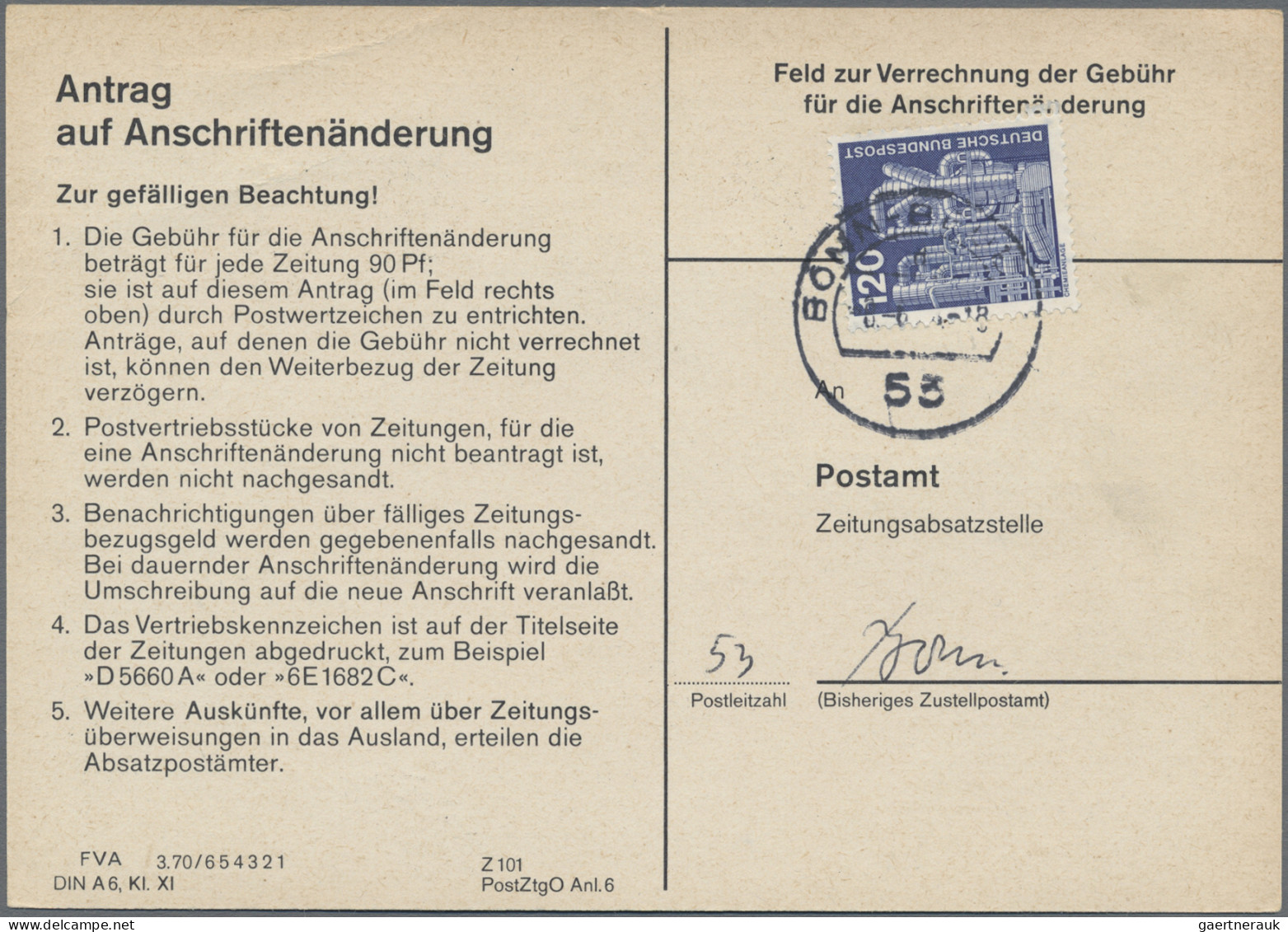 Bundesrepublik Deutschland: 1974/1978, Partie Von Ca. 82 Stück "Antrag Auf Ansch - Sammlungen