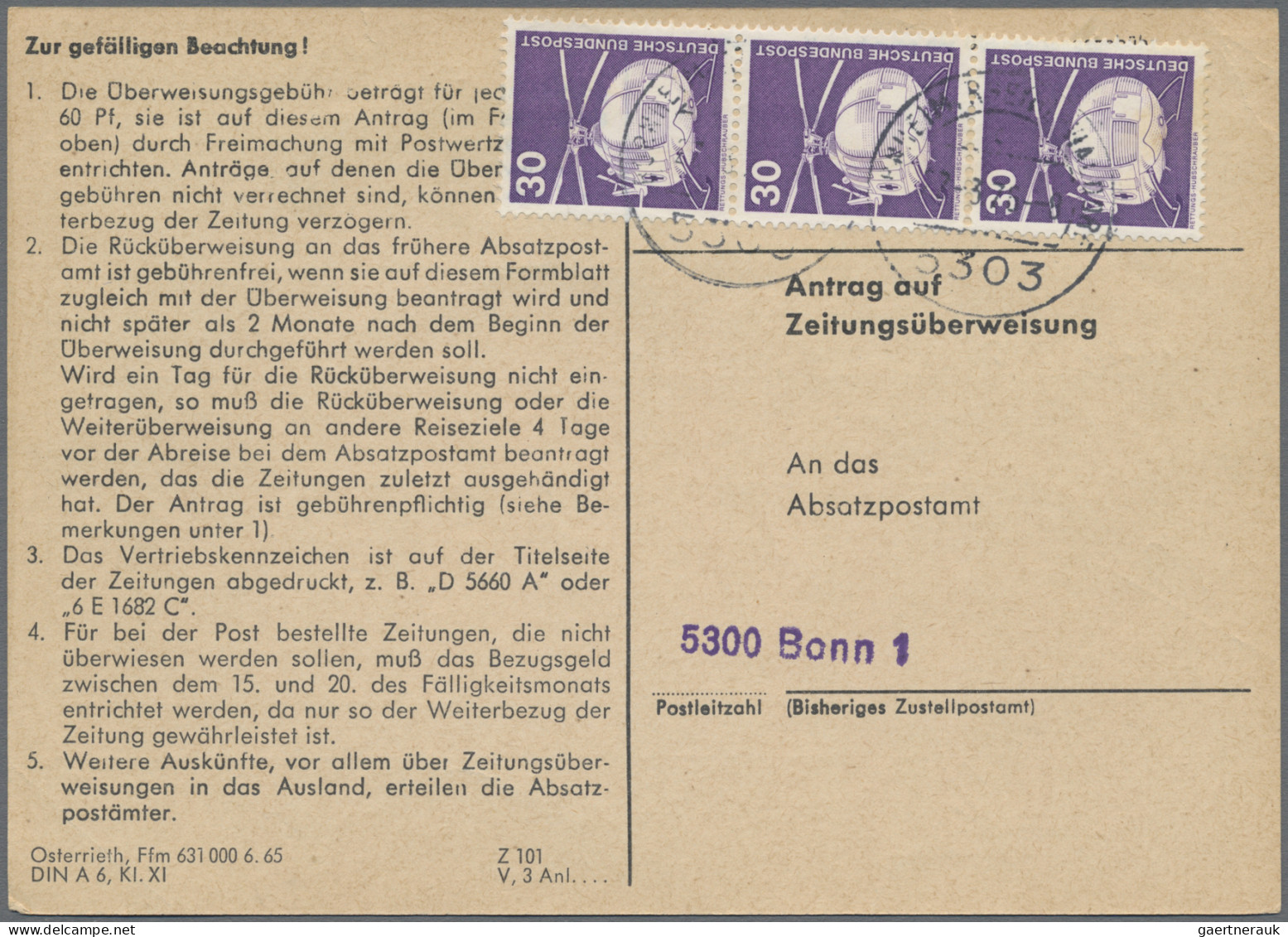 Bundesrepublik Deutschland: 1974/1978, Partie Von Ca. 83 Stück "Antrag Auf Ansch - Collezioni