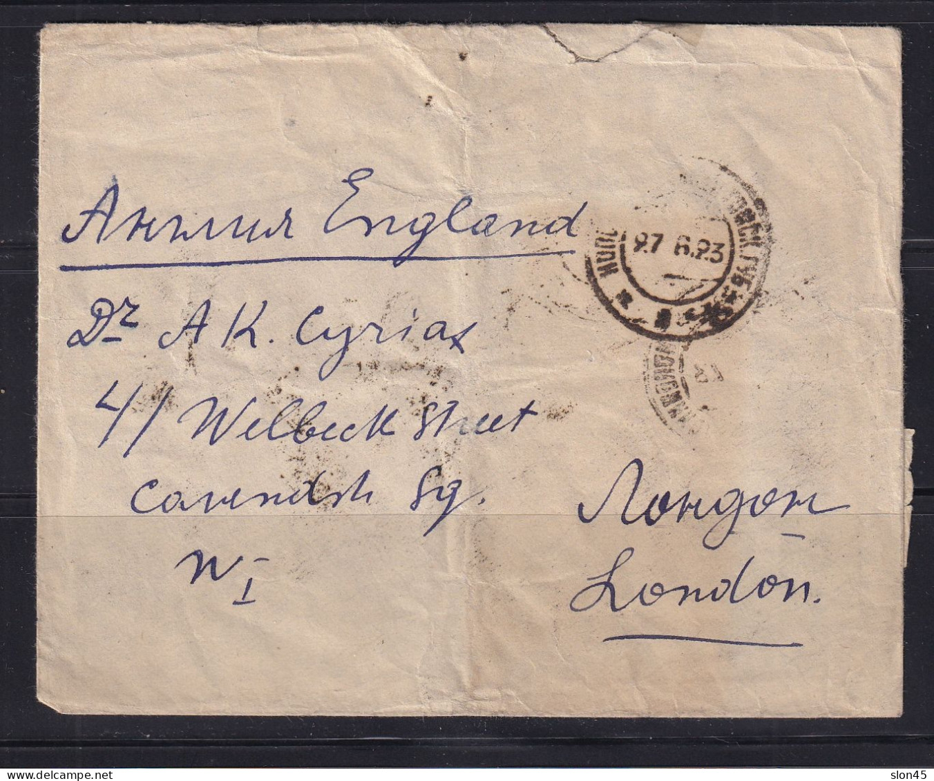 Russia/RSFSR 1923 Cover To London UK Rich Frankage 15510 - Cartas & Documentos