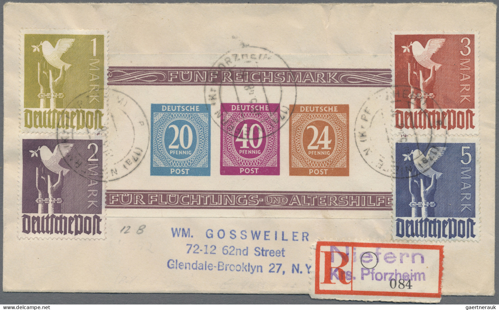 Deutschland: 1910/1949 (ca), Album mit rund 325 Belegen, fast alles interessante