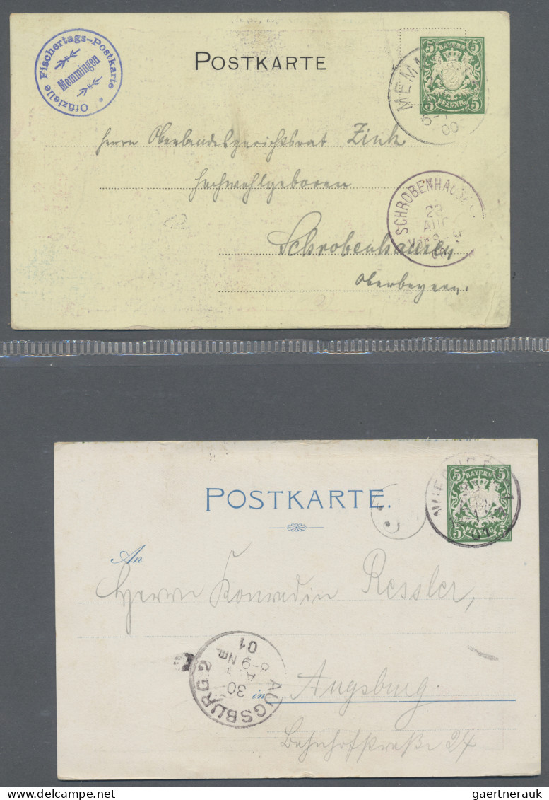 Altdeutschland: 1898/1920, BAYERN/WÜRTTEMBERG, Partie Von Fast 100 Privat-Ganzsa - Collections