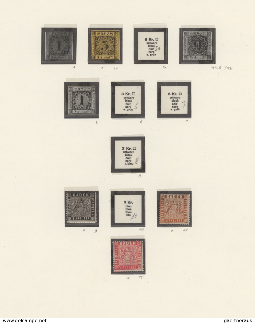 Altdeutschland: 1851/1867, Meist Gestempelte Sammlungspartie Baden Incl. Ungebra - Verzamelingen