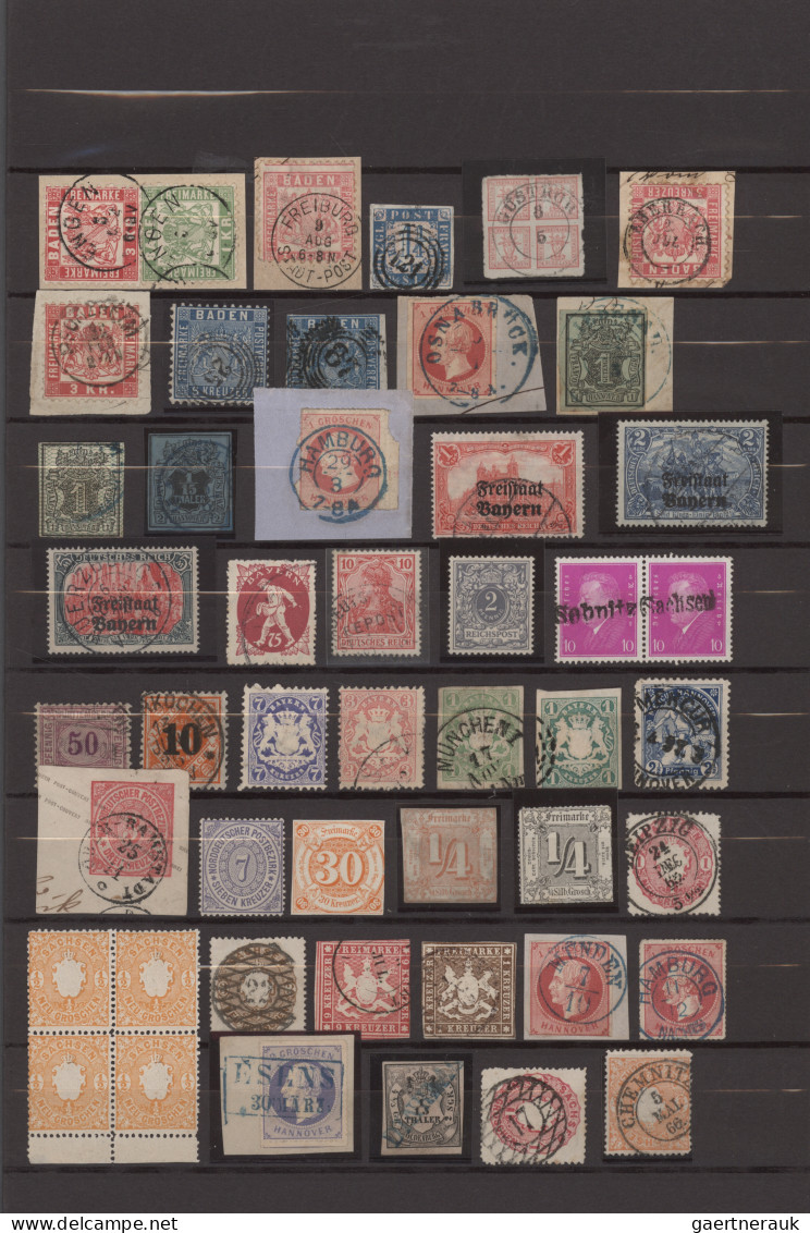 Altdeutschland Und Deutsches Reich: 1855/1925 (ca.), Meist Gestempelte Partie Vo - Collections