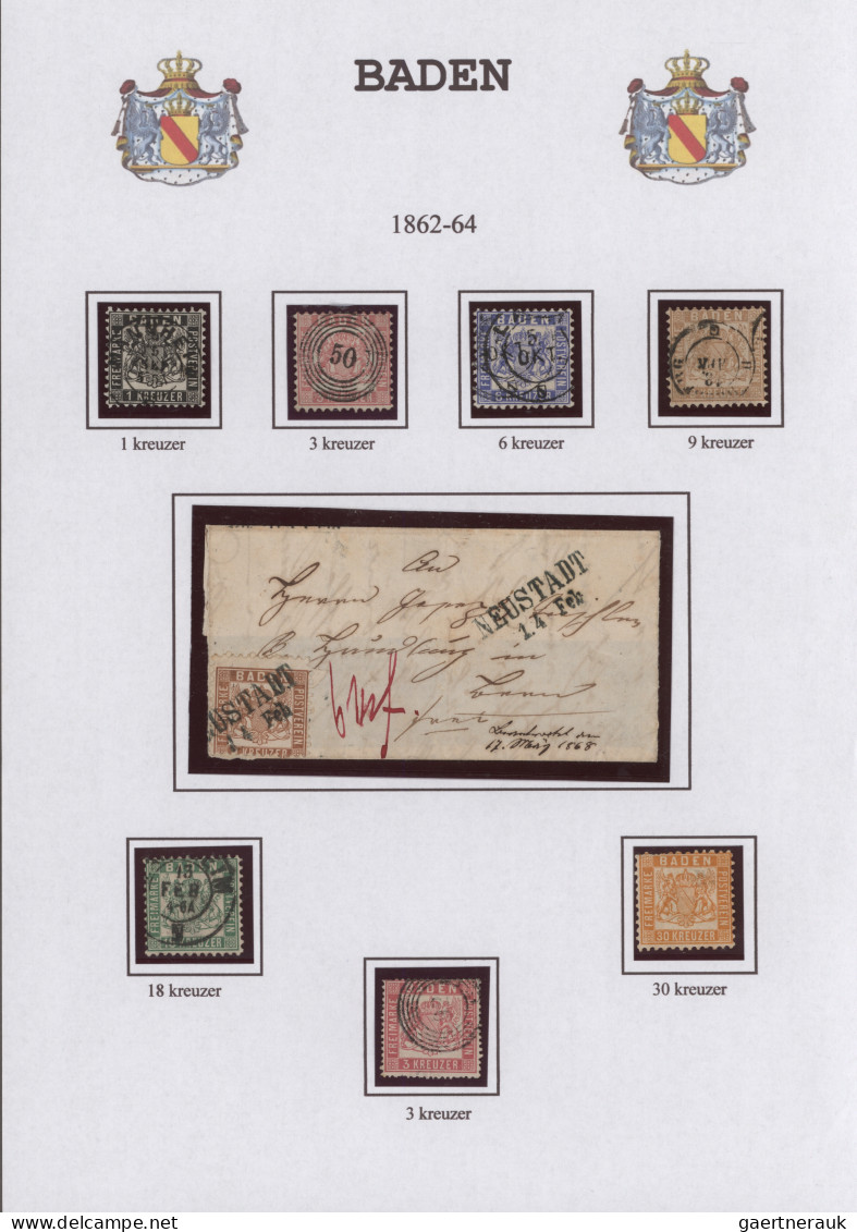 Baden - Marken Und Briefe: 1851/1868, Sammlung Ex Mi.-Nr.1-25 Auf Blättern Mit I - Autres & Non Classés