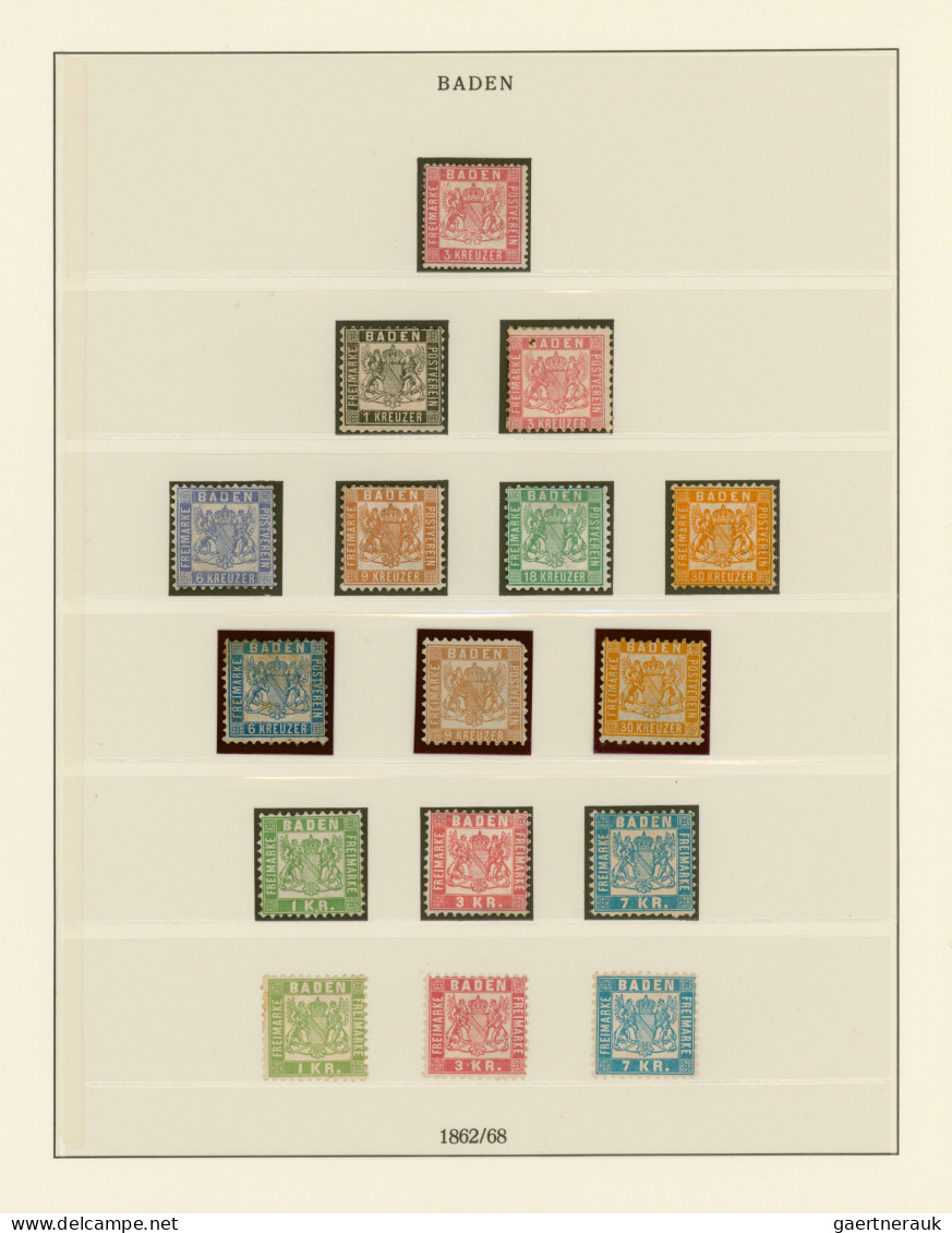 Baden - Marken Und Briefe: 1851/1868, Ungebrauchte Sammlung Auf Lindner-Vordruck - Other & Unclassified