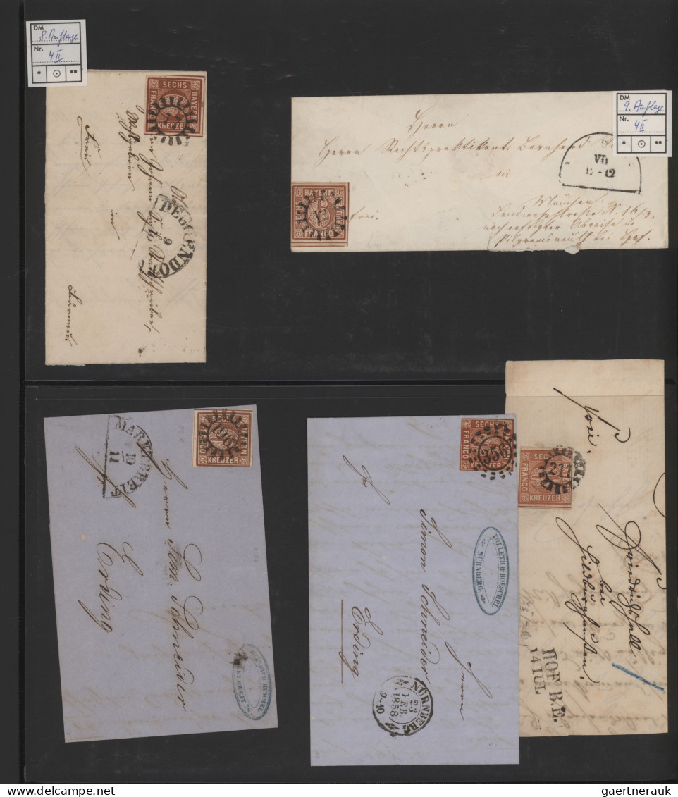 Bayern - Marken und Briefe: 1849/1875, gestempelte Sammlung im Lindner-Ringbinde