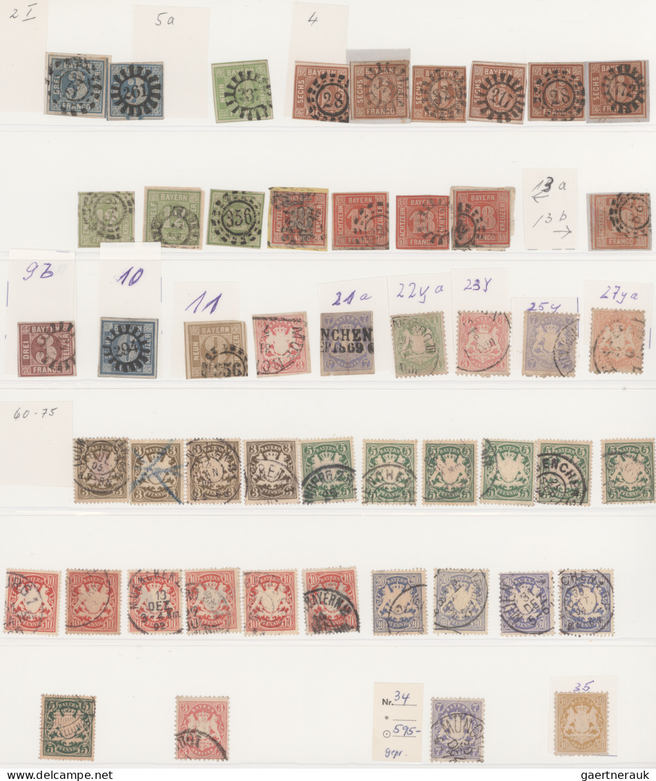 Bayern - Marken Und Briefe: 1849/1920, Sammlung Ab Der Nr. 1, Mit 6 Mal Nr. 13, - Andere & Zonder Classificatie
