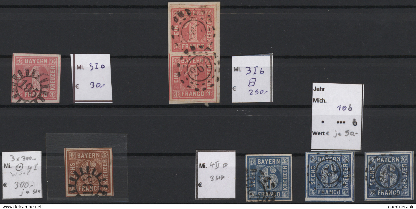 Bayern - Marken und Briefe: 1849/1920, umfangreicher gestempelter Sammlungsbesta