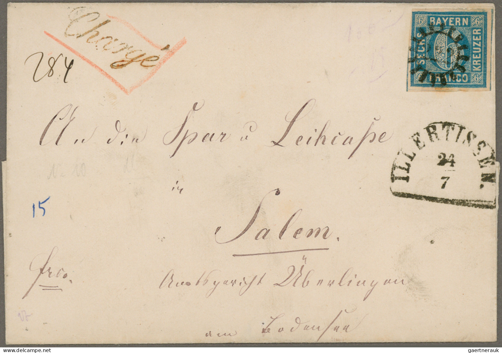 Bayern - Marken Und Briefe: 1854 (ca.), Netter Posten Mit Teils Guten Kreuzerfra - Other & Unclassified