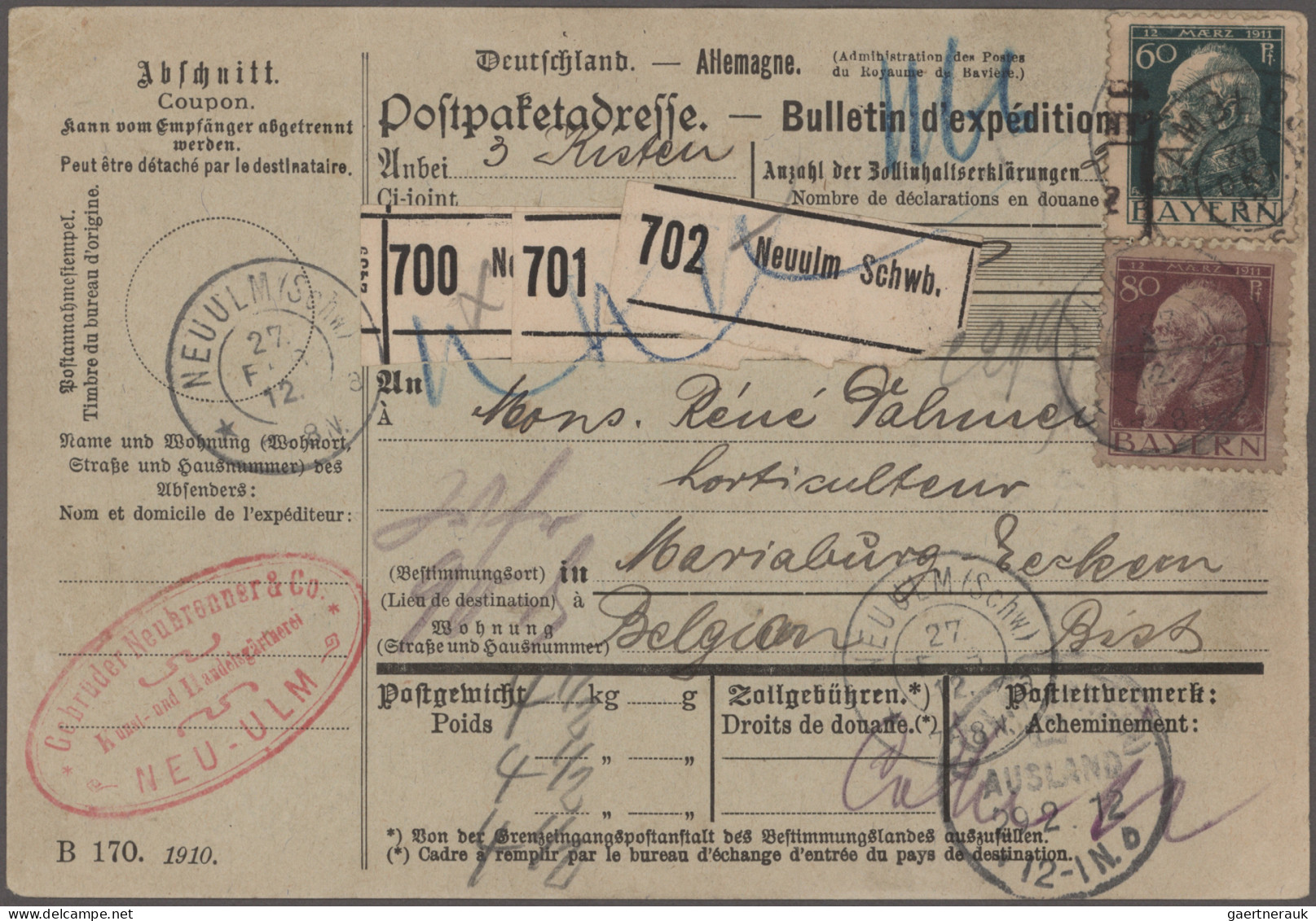 Bayern - Marken Und Briefe: 1855/1920 (ca.), Partie Von Ca. 55 Briefen/Karten/Br - Other & Unclassified