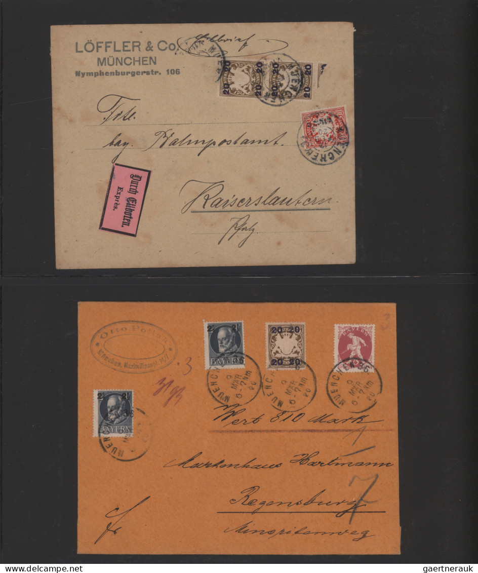 Bayern - Marken Und Briefe: 1876/1920, Umfangreiche Gestempelte Sammlung Der Pfe - Other & Unclassified