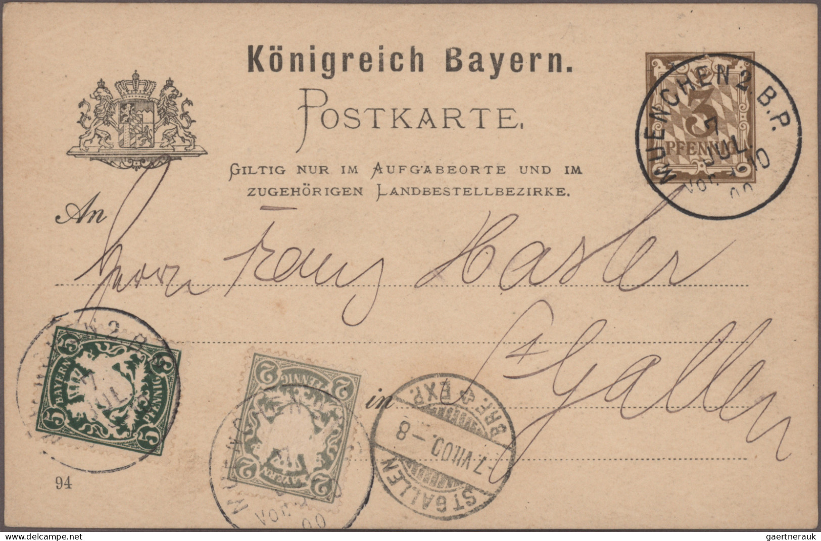 Bayern - Ganzsachen: 1873/1920, Partie von ca. 370 gebrauchten und ungebrauchten