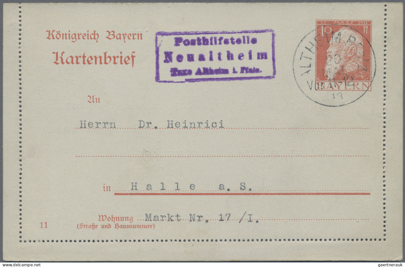 Bayern - Ganzsachen: 1880/1920 (ca.), Umfangreicher Bestand Von Ca. 470 Gebrauch - Other & Unclassified