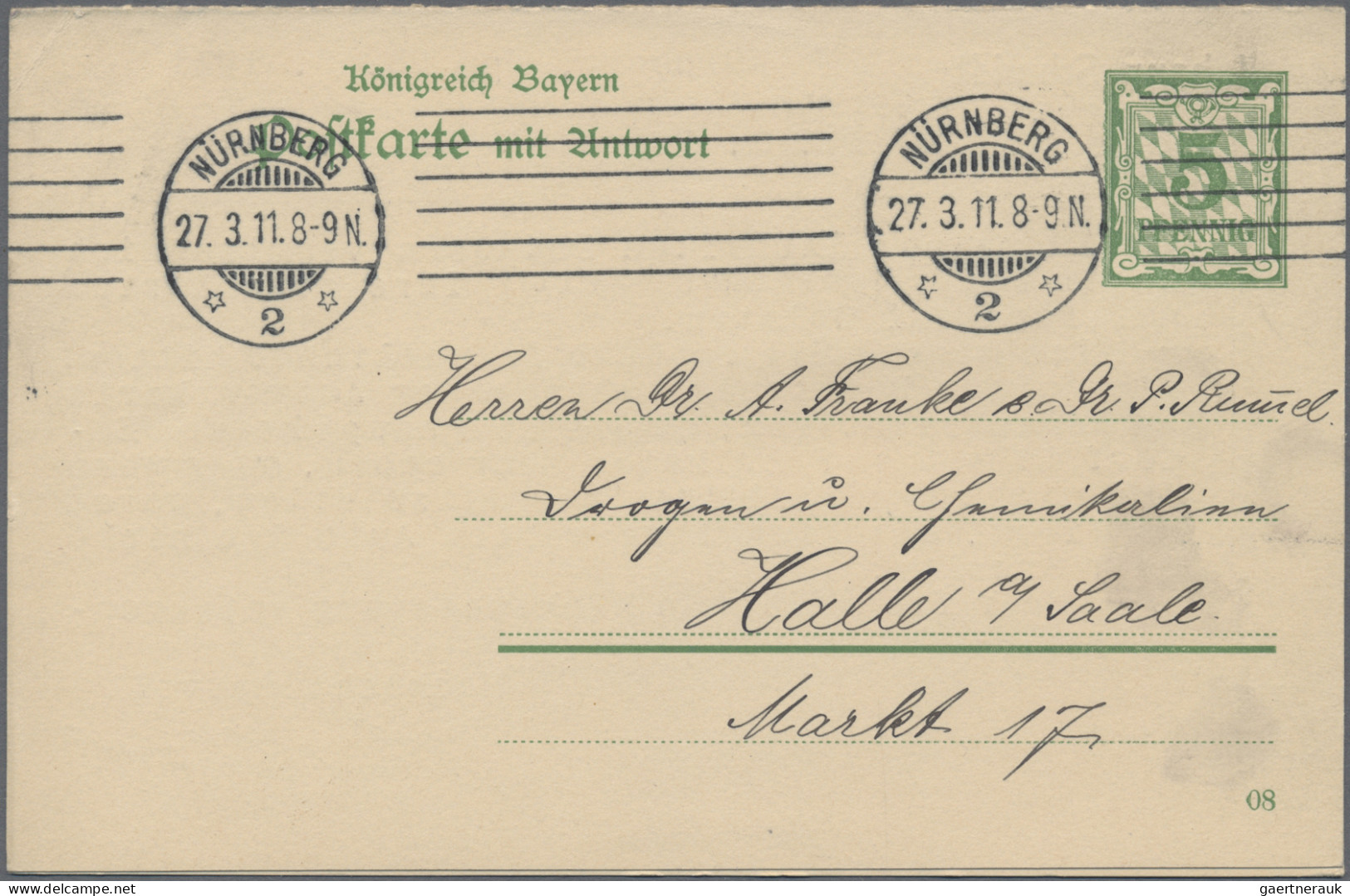 Bayern - Ganzsachen: 1880/1920 (ca.), Umfangreicher Bestand Von Ca. 470 Gebrauch - Other & Unclassified