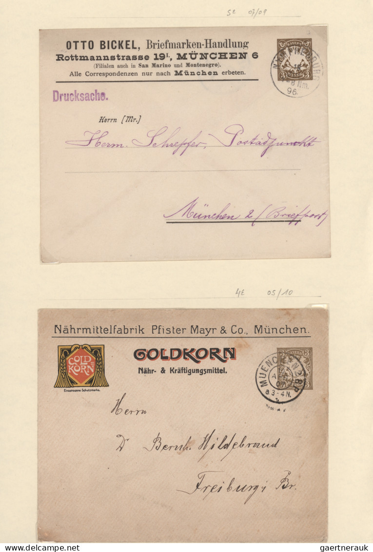 Bayern - Privatganzsachen: 1874/1920, Sammlung Von Ca. 147 Gebrauchten Und Ungeb - Altri & Non Classificati
