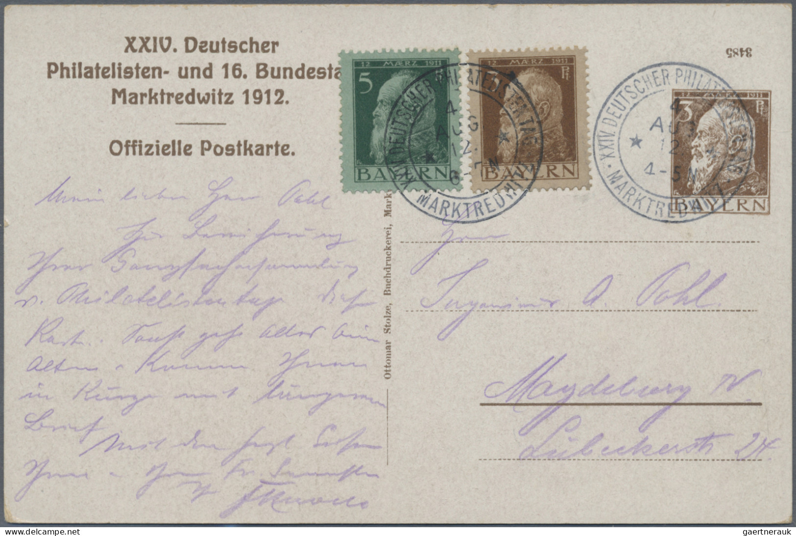 Bayern - Privatganzsachen: 1897/1914, Partie Von 21 Privatganzsachen (20 Karten - Other & Unclassified