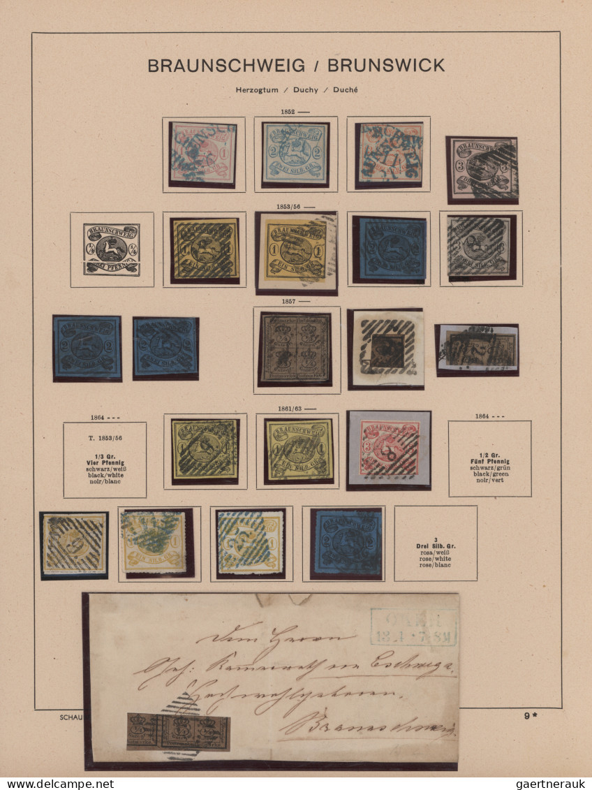 Braunschweig - Marken Und Briefe: 1852/1864, Gestempelte Sammlung Von 21 Werten - Braunschweig