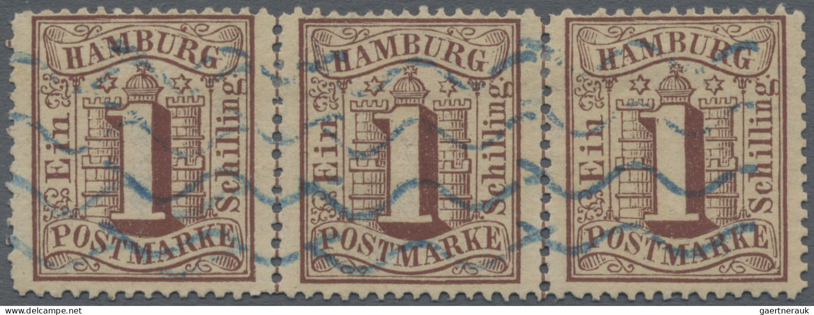 Hamburg - Marken und Briefe: 1859/1866, 19 herausragende Einzelstücke in erstkla