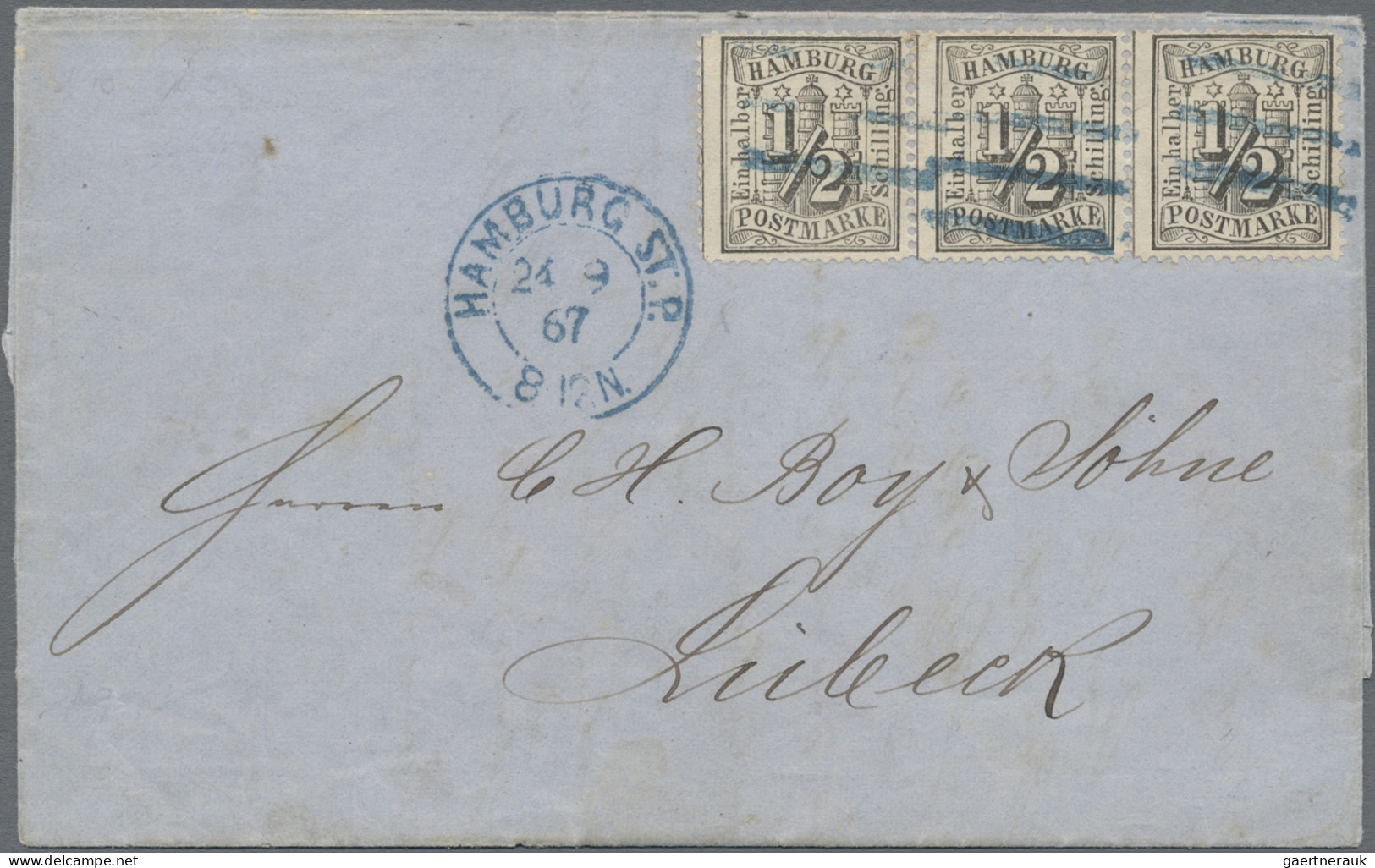 Hamburg - Marken und Briefe: 1859/1866, 19 herausragende Einzelstücke in erstkla