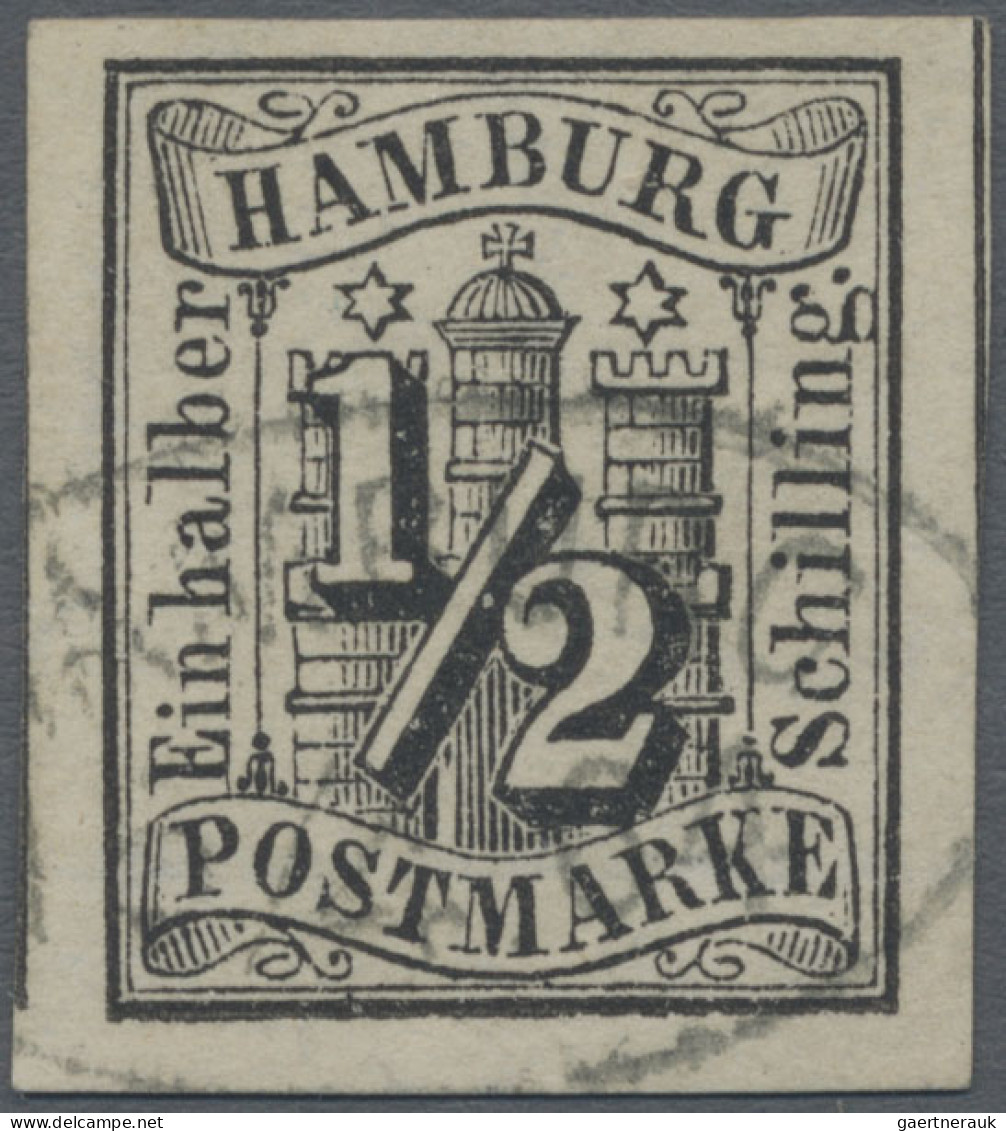 Hamburg - Marken und Briefe: 1859/1866, 19 herausragende Einzelstücke in erstkla