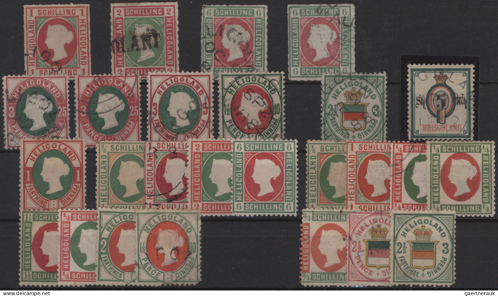 Helgoland - Marken Und Briefe: 1867/1879, Zusammenstellung Auf Steckkarte, U.a. - Héligoland