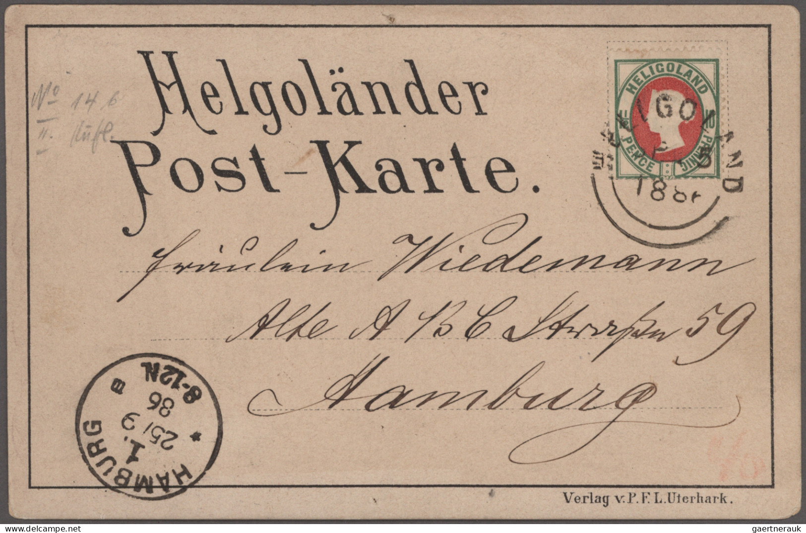 Helgoland - Marken Und Briefe: 1867/1879, Zusammenstellung Auf Steckkarte, U.a. - Héligoland