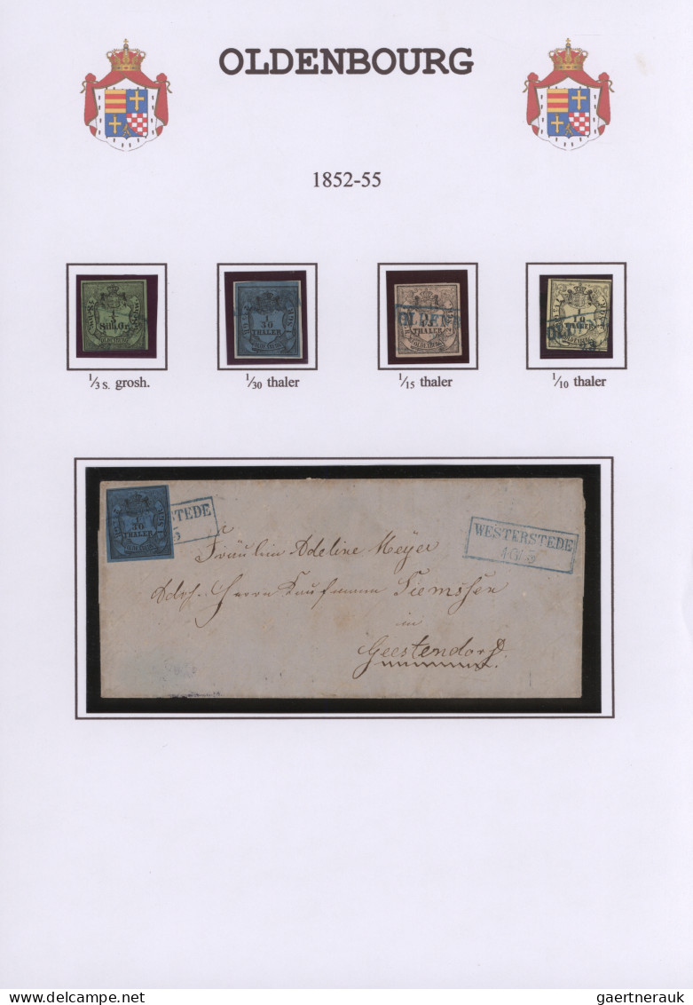 Oldenburg - Marken Und Briefe: 1852/1862, Kleine Sammlung Mit 14 Marken Und 2 Be - Oldenburg