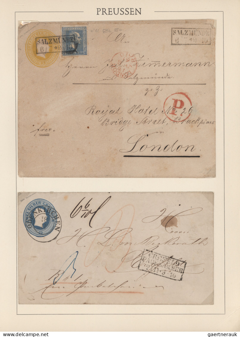 Preußen - Marken Und Briefe: 1850/1867 (ca.), Alte Gehaltvolle Sammlung Auf Selb - Autres & Non Classés