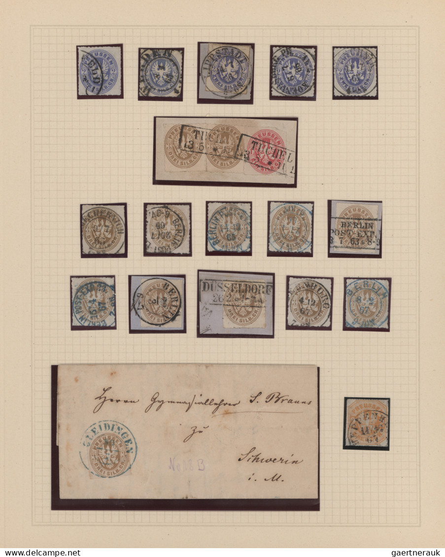 Preußen - Marken Und Briefe: 1850/1867, Gestempelte Sammlung Von 72 Marken Und E - Sonstige & Ohne Zuordnung