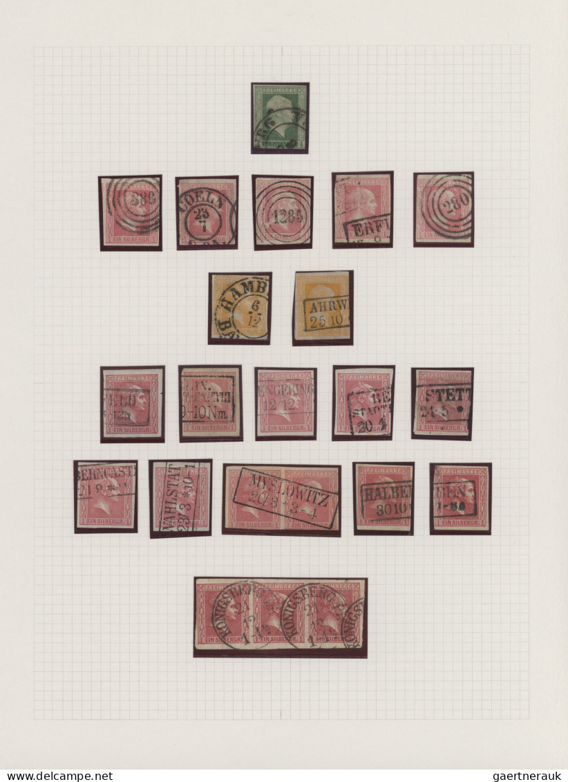 Preußen - Marken Und Briefe: 1850/1867, Meist Gestempelte Sammlung Von Ca. 135 M - Sonstige & Ohne Zuordnung