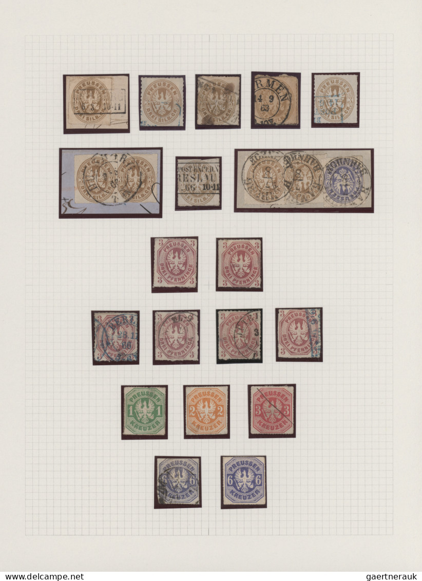 Preußen - Marken Und Briefe: 1850/1867, Meist Gestempelte Sammlung Von Ca. 135 M - Other & Unclassified