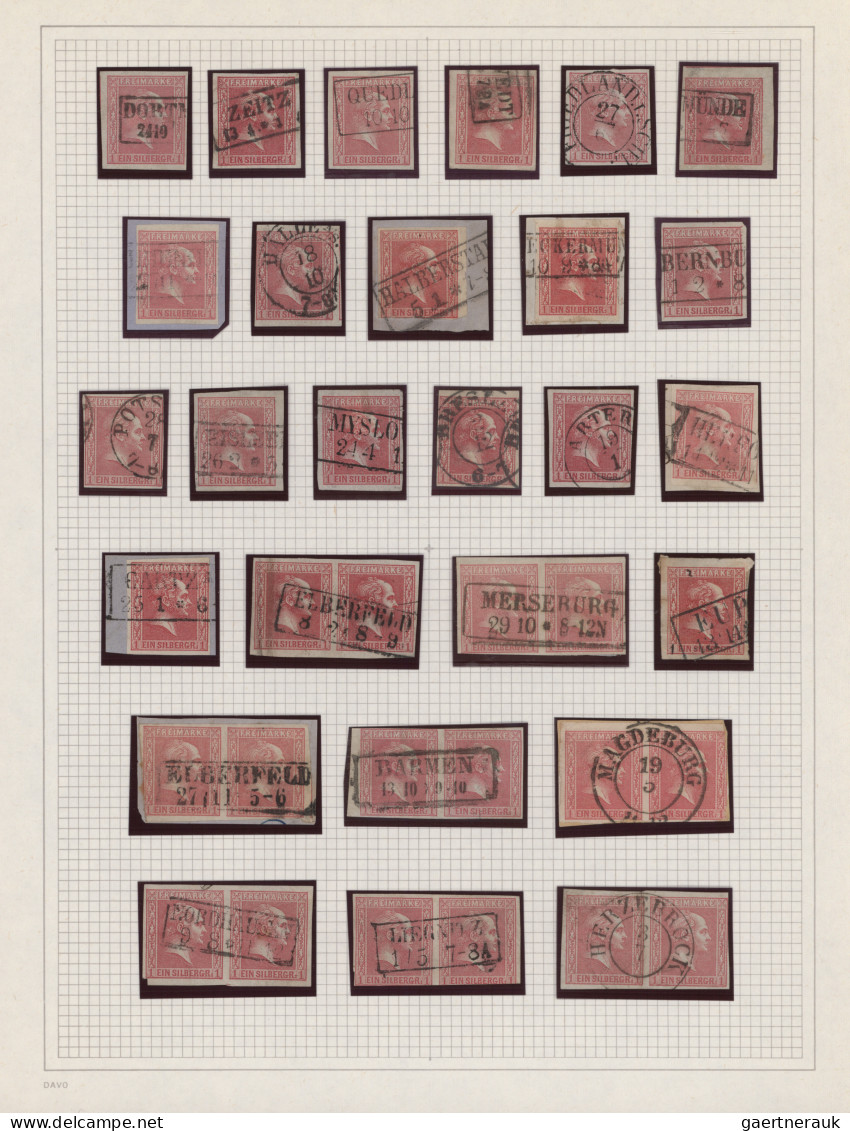 Preußen - Marken Und Briefe: 1850/1867, Meist Gestempelte Sammlung Von Ca. 331 M - Other & Unclassified