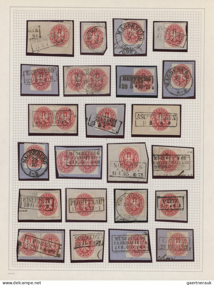 Preußen - Marken und Briefe: 1850/1867, meist gestempelte Sammlung von ca. 331 M