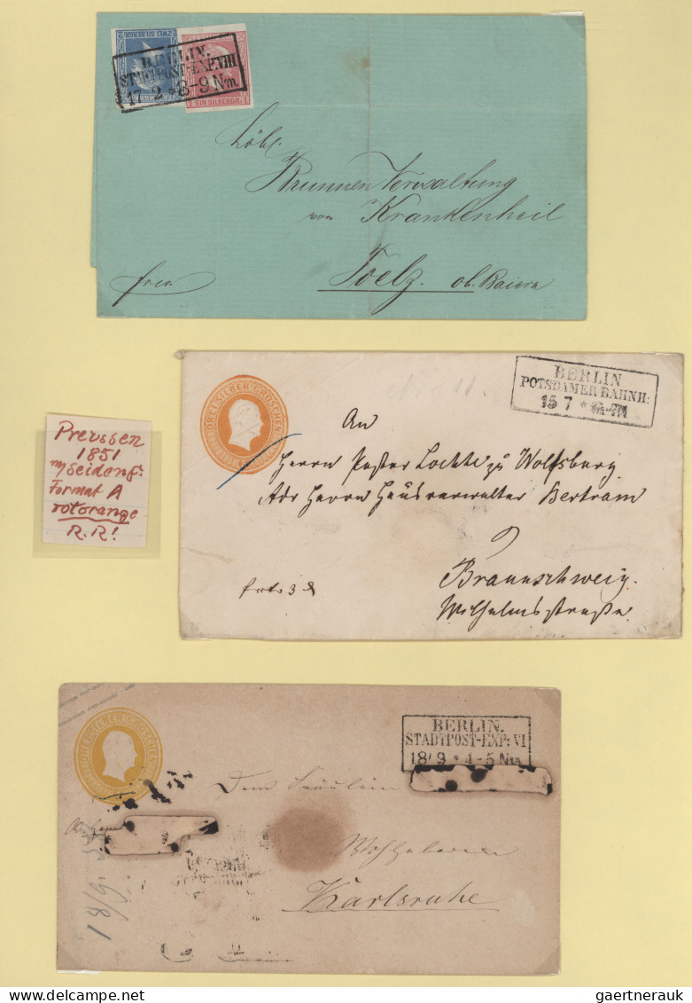 Preußen - Marken Und Briefe: 1850/1867, Urige Sammlung Auf Albenblättern, Dabei - Autres & Non Classés