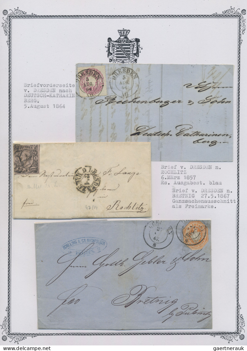 Sachsen - Marken Und Briefe: 1850/1867 (ca), Umfangreiche Sammlung Aus Altem Bes - Saxe