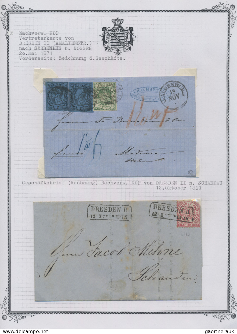 Sachsen - Marken Und Briefe: 1850/1867 (ca), Umfangreiche Sammlung Aus Altem Bes - Saxony