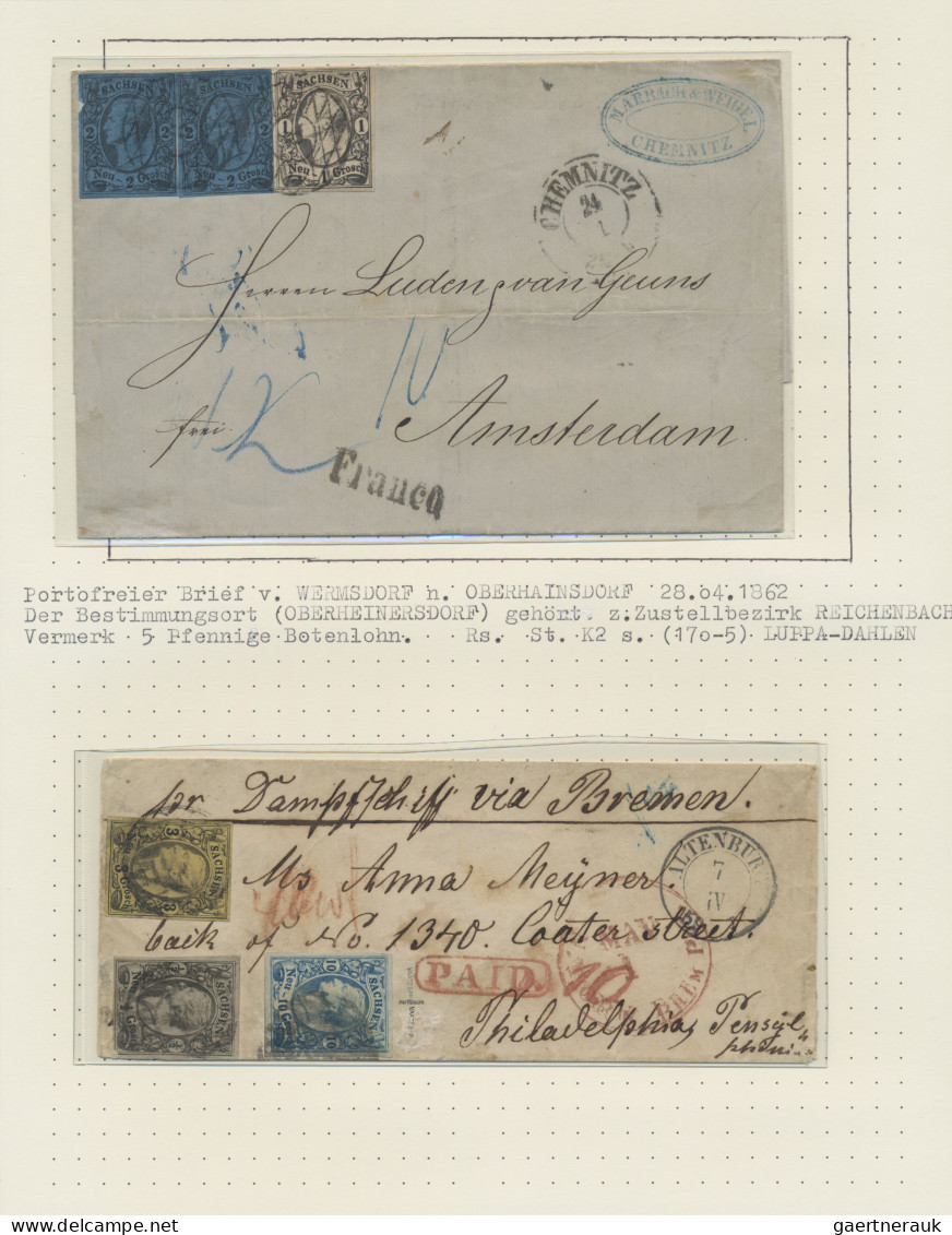 Sachsen - Marken Und Briefe: 1850/1867 (ca), Umfangreiche Sammlung Aus Altem Bes - Sachsen