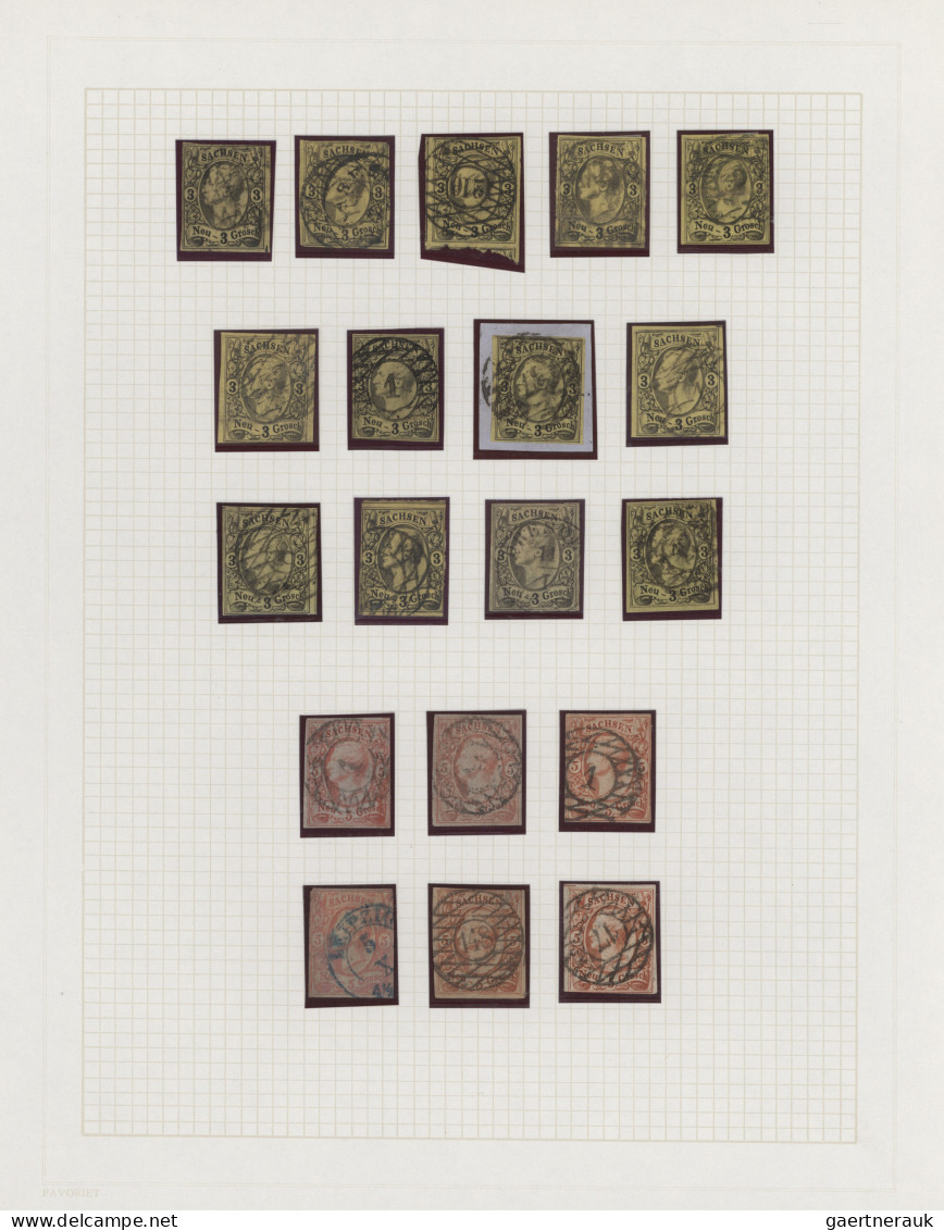 Sachsen - Marken Und Briefe: 1851/1867, Meist Gestempelte Sammlung Von Ca. 117 M - Saxe