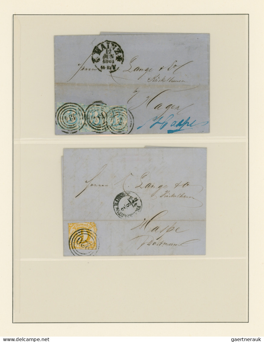 Thurn & Taxis - Marken und Briefe: 1852/1865 (ca.), gestempelte und ungebrauchte