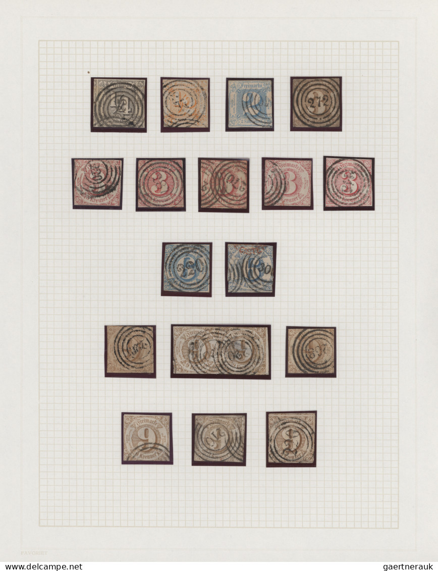 Thurn & Taxis - Marken Und Briefe: 1852/1866, Gestempelte Sammlung Von 79 Marken - Autres & Non Classés