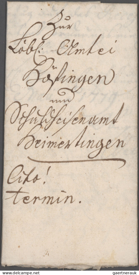 Württemberg - Marken und Briefe: 1635/1810, interessanter Bestand mit Altbriefen
