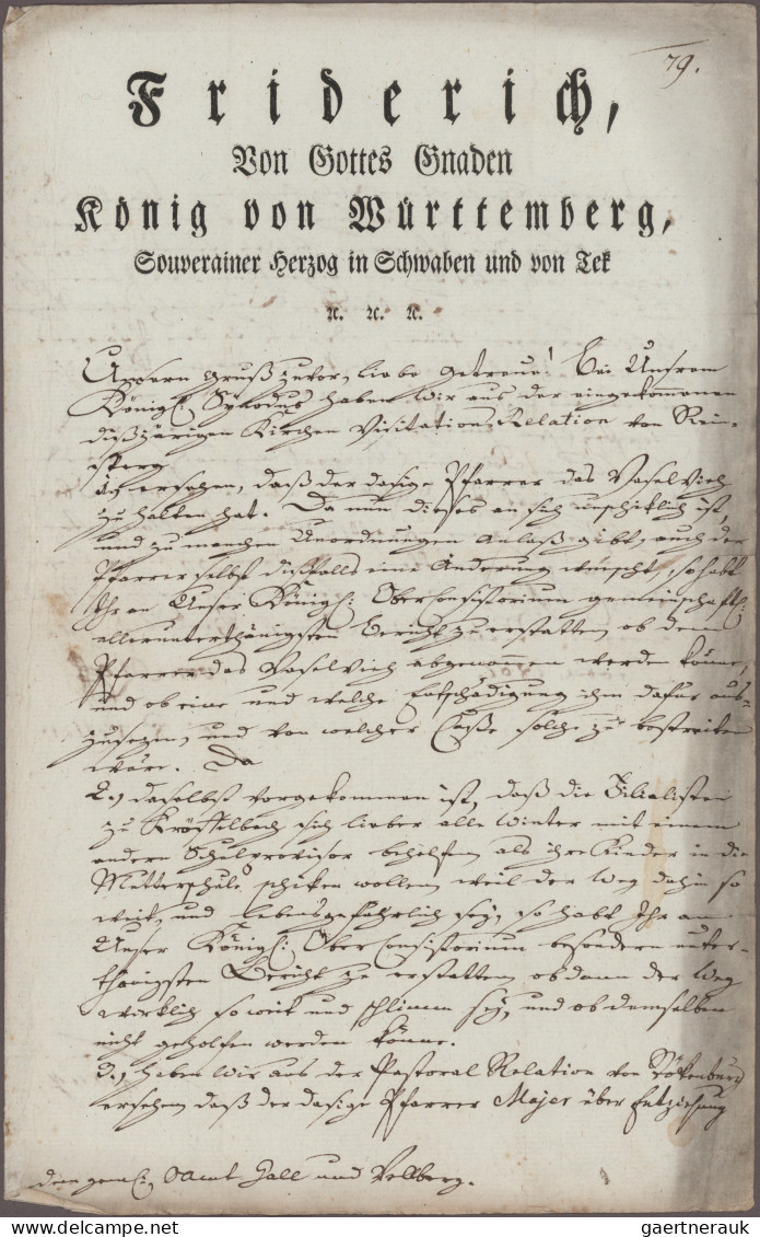 Württemberg - Marken Und Briefe: 1720/1870, Posten Mit Ca. 80 Altbriefen, Dabei - Otros & Sin Clasificación