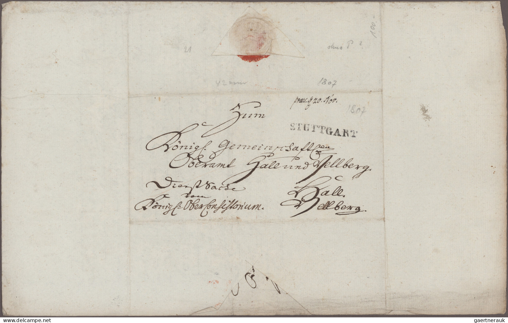 Württemberg - Marken Und Briefe: 1720/1870, Posten Mit Ca. 80 Altbriefen, Dabei - Autres & Non Classés
