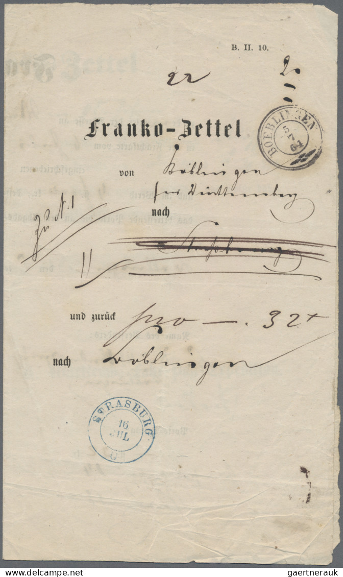 Württemberg - Marken Und Briefe: 1826/1881, Kl. Sammlung Mit 14 Belegen, Dabei 2 - Sonstige & Ohne Zuordnung