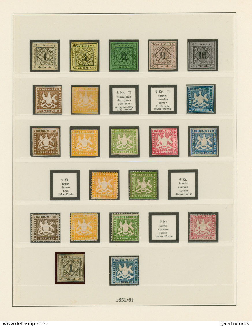 Württemberg - Marken Und Briefe: 1851/1874, Ungebrauchte Sammlung Der Marken Der - Other & Unclassified